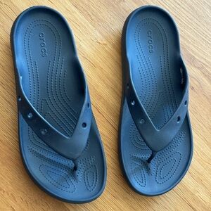 Crocs Comfort Flip Flops Navy Blue Cushioned Sandals - Size 12